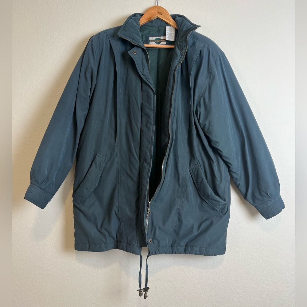 Outbrook Vintage Green Puffer Longline Trench Outdoor Streetwear Gorpcore Coat
